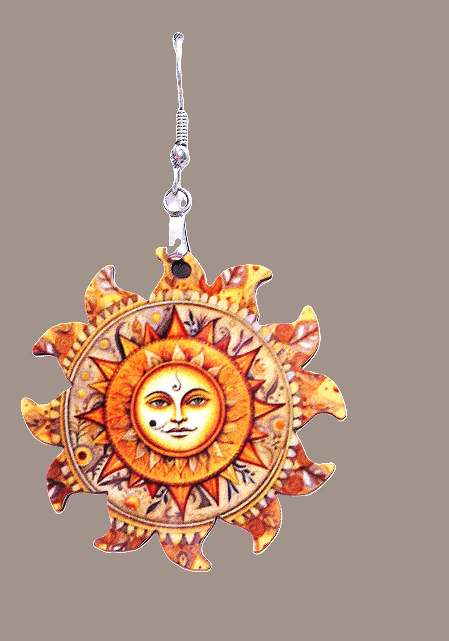 Sun Shaped Sublimated Earrings