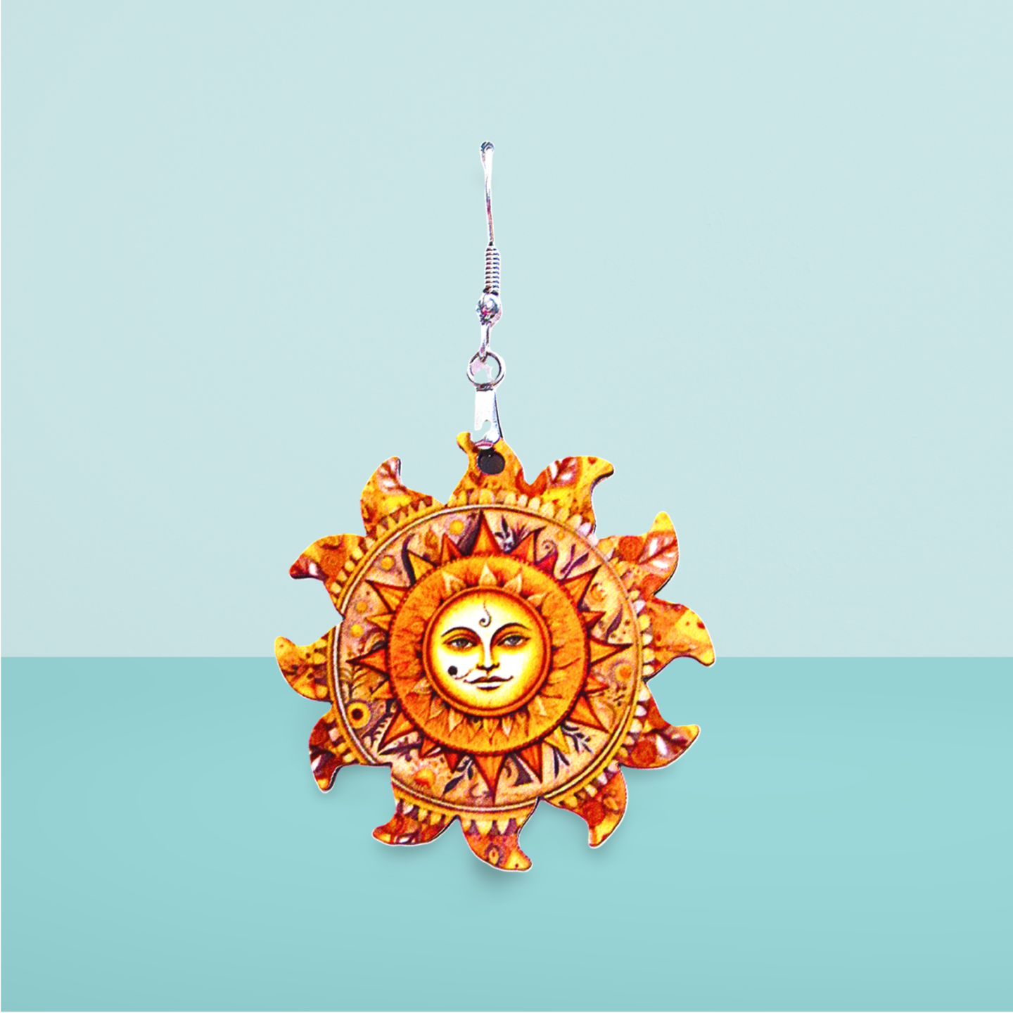 Sun Shaped Sublimated Earrings