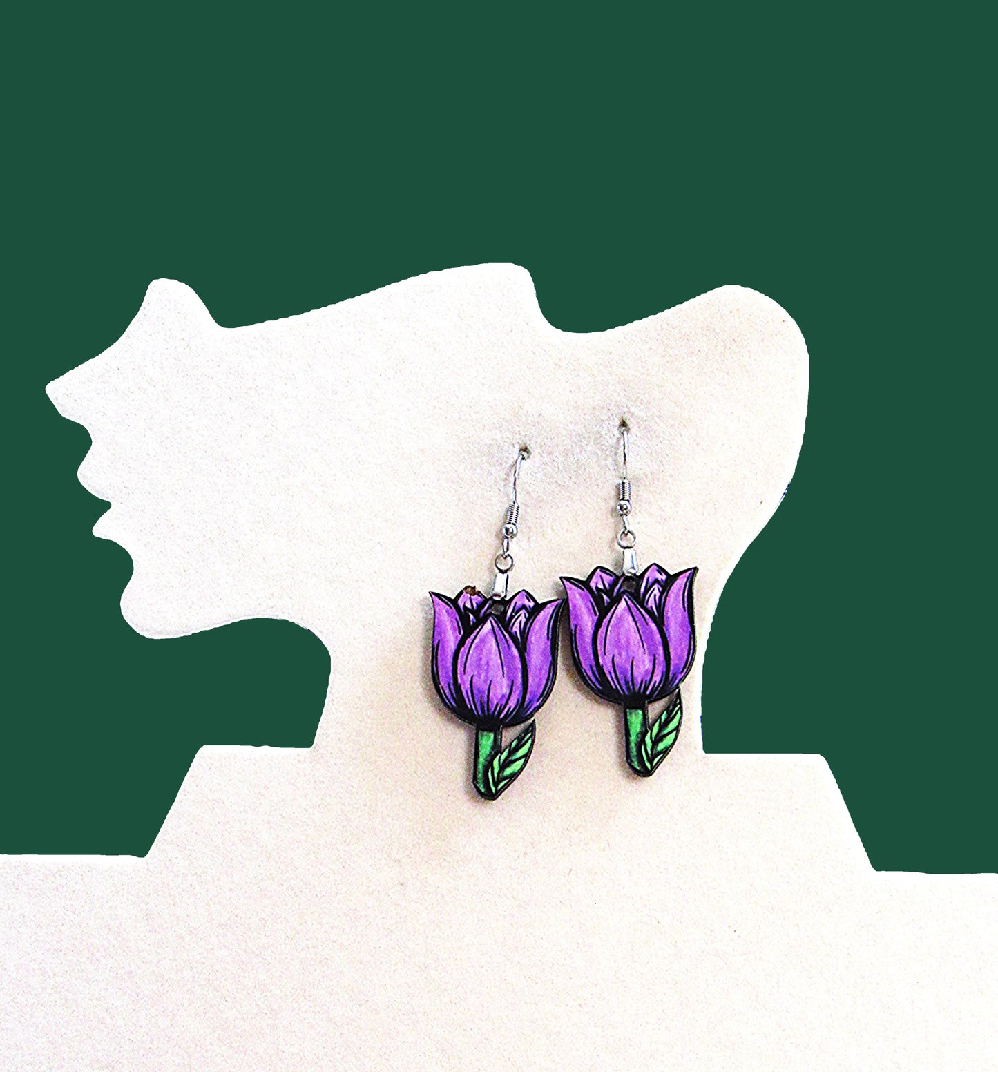 MDF-Tulip Shaped Sublimated Earrings 1.5 inch