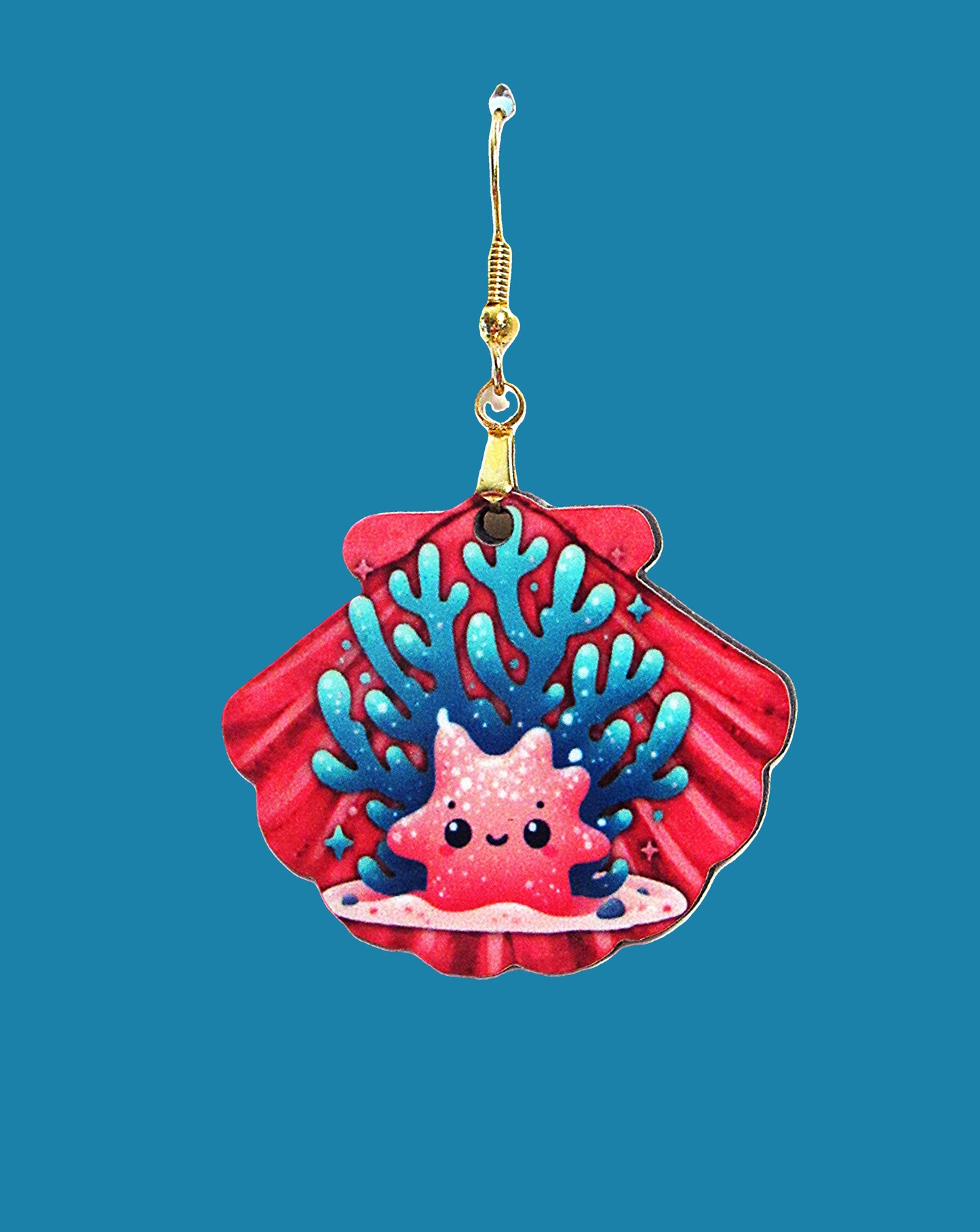 Clam Shell Shaped Sublimated Earrings 1.5 inch