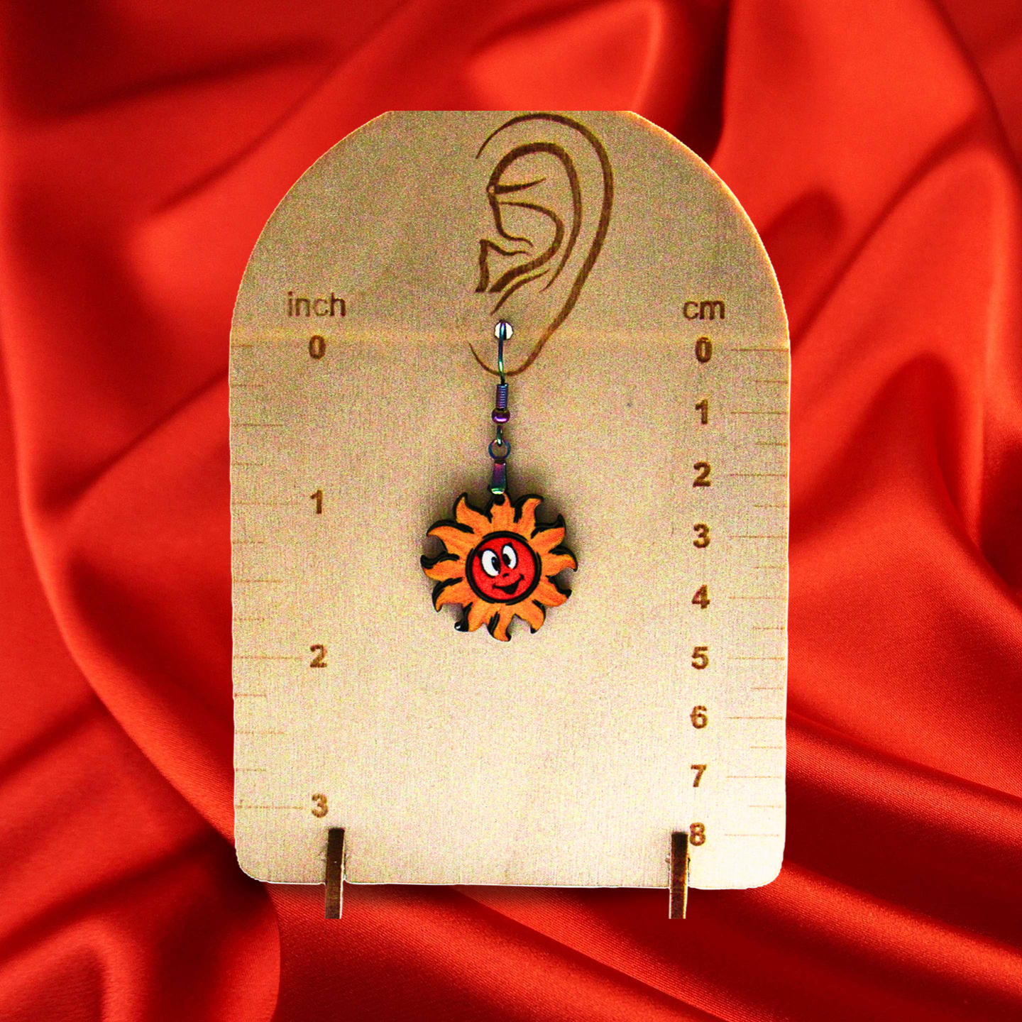 MDF-Sun Shaped Sublimated Earrings 1 inch