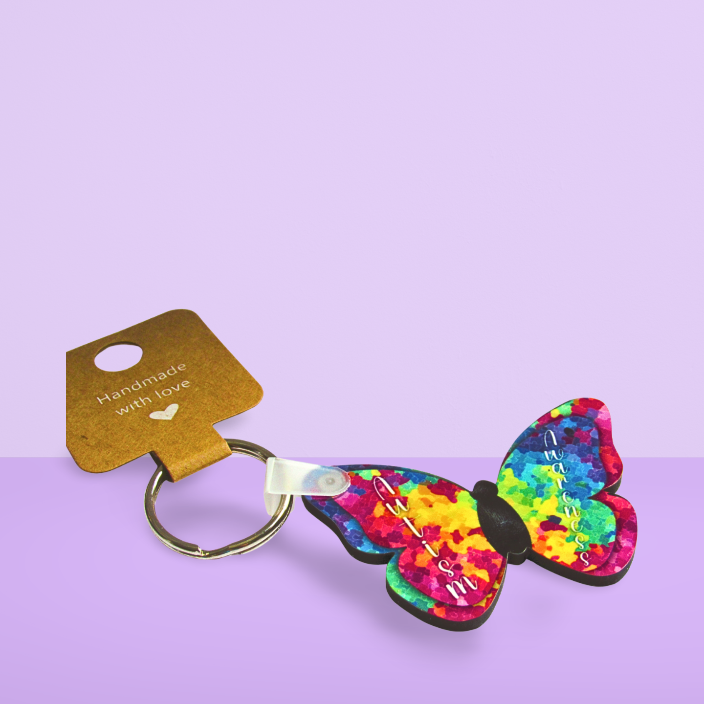 Butterfly Shaped Sublimated Keychain MDF