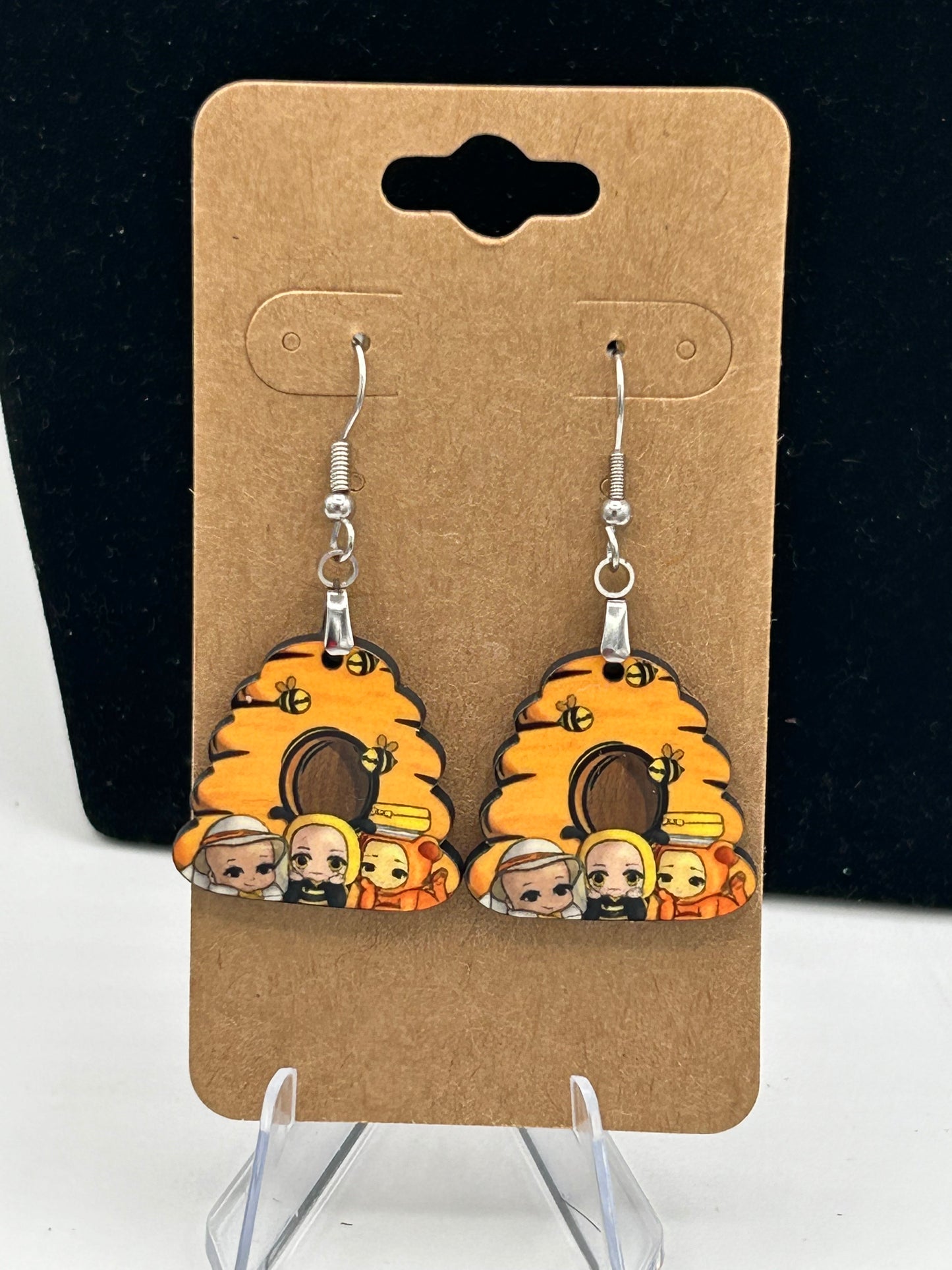 Beehive Shaped Sublimated Earrings 1 inch