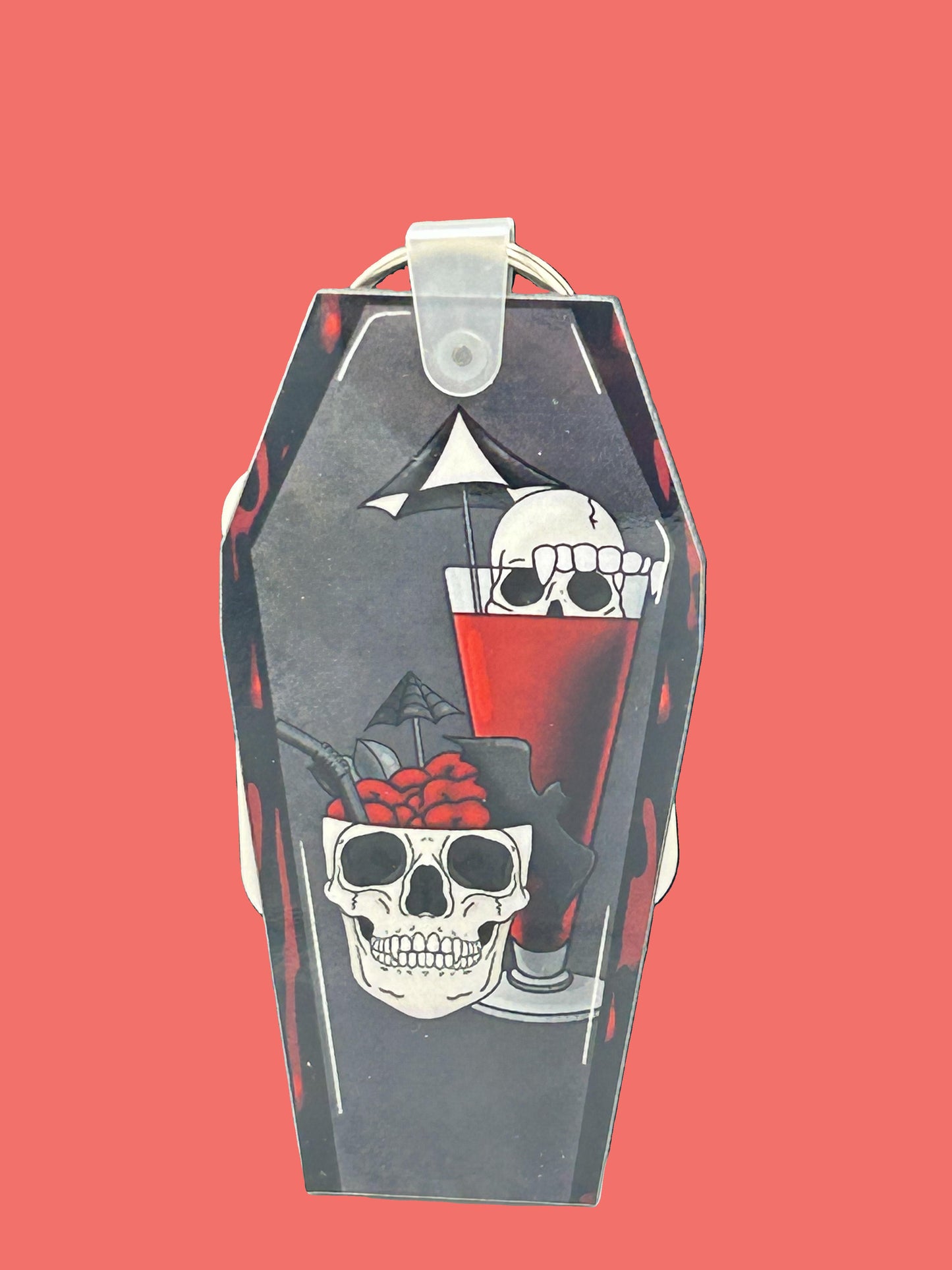 Coffin Shaped Sublimated Keychain
