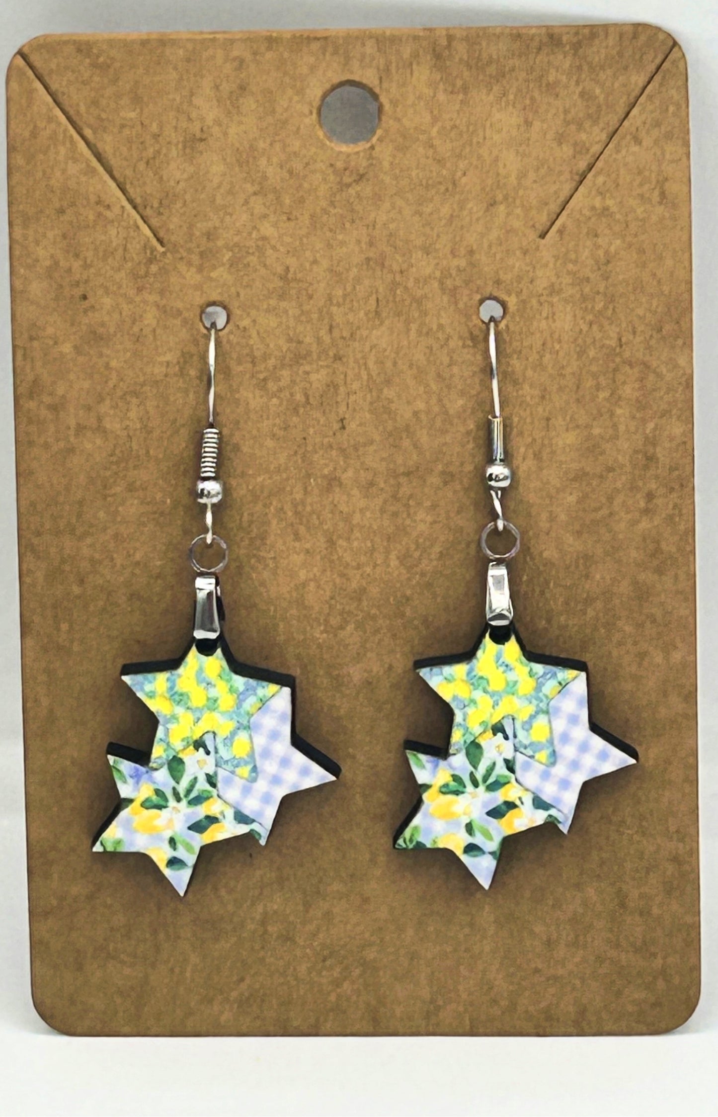 Triple StarShaped Sublimated Earrings 1 inch