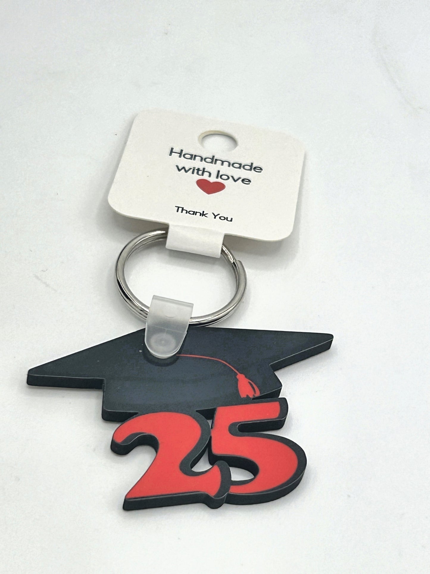 Grad 25 Shaped Sublimated Keychain (you choose)