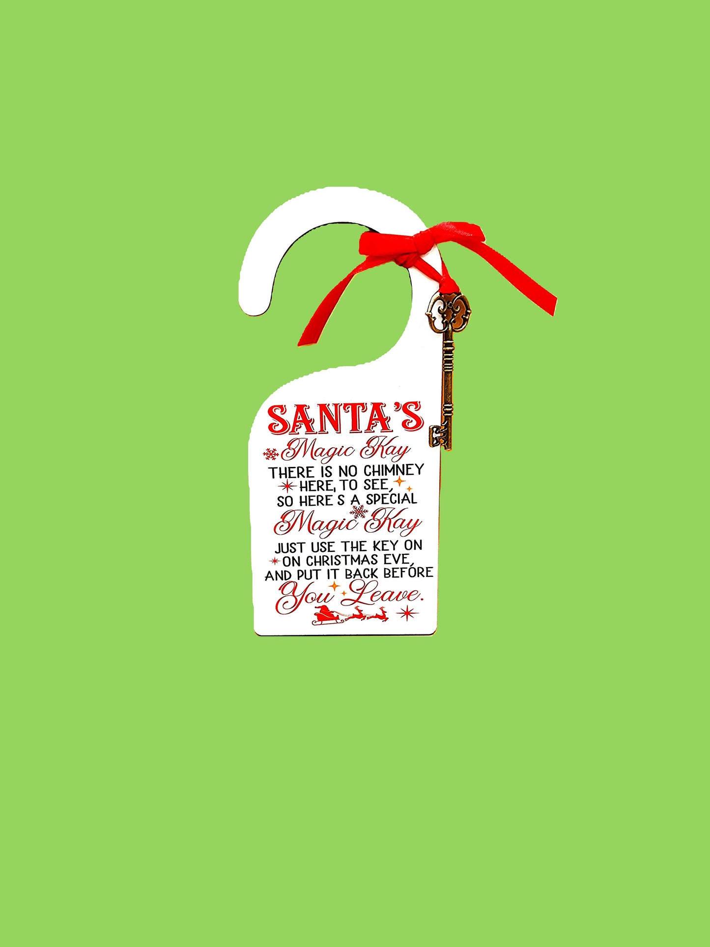 Santa Key Door Tag Sublimated MDF