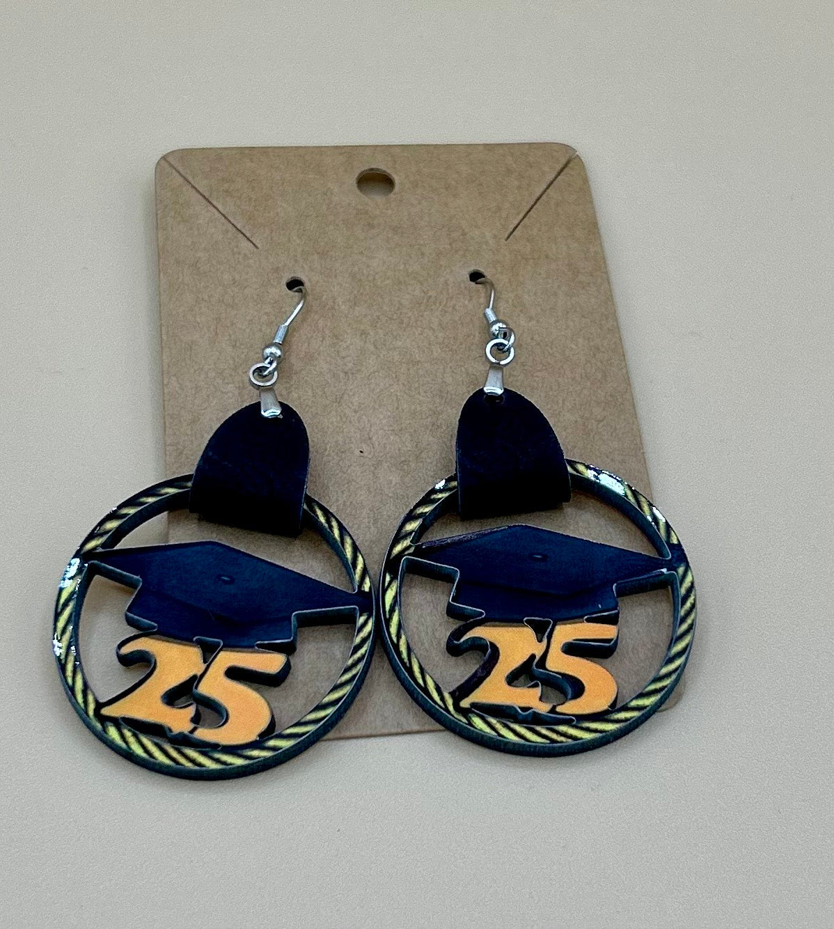 Faux Leather and MDF Graduation 25 Sublimated Earrings