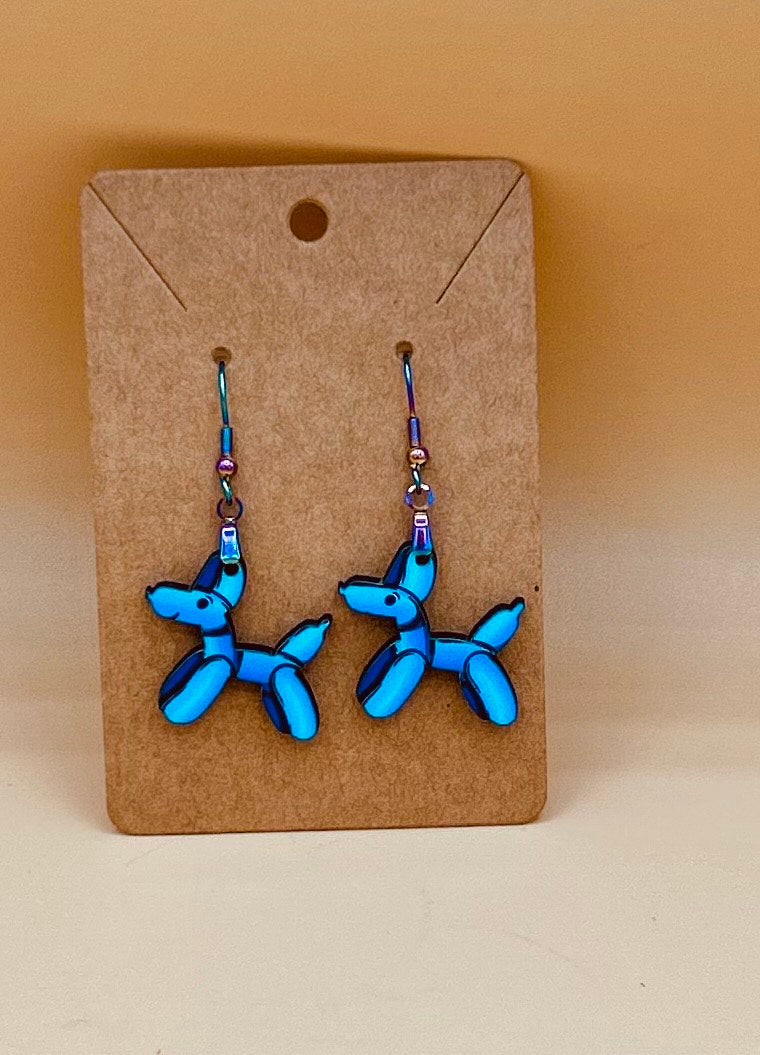 Dog Balloon Shaped Sublimated Earrings 1 inch