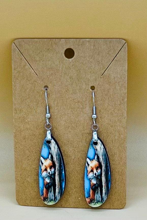 Boho Oval Bar Shaped Sublimated Earrings