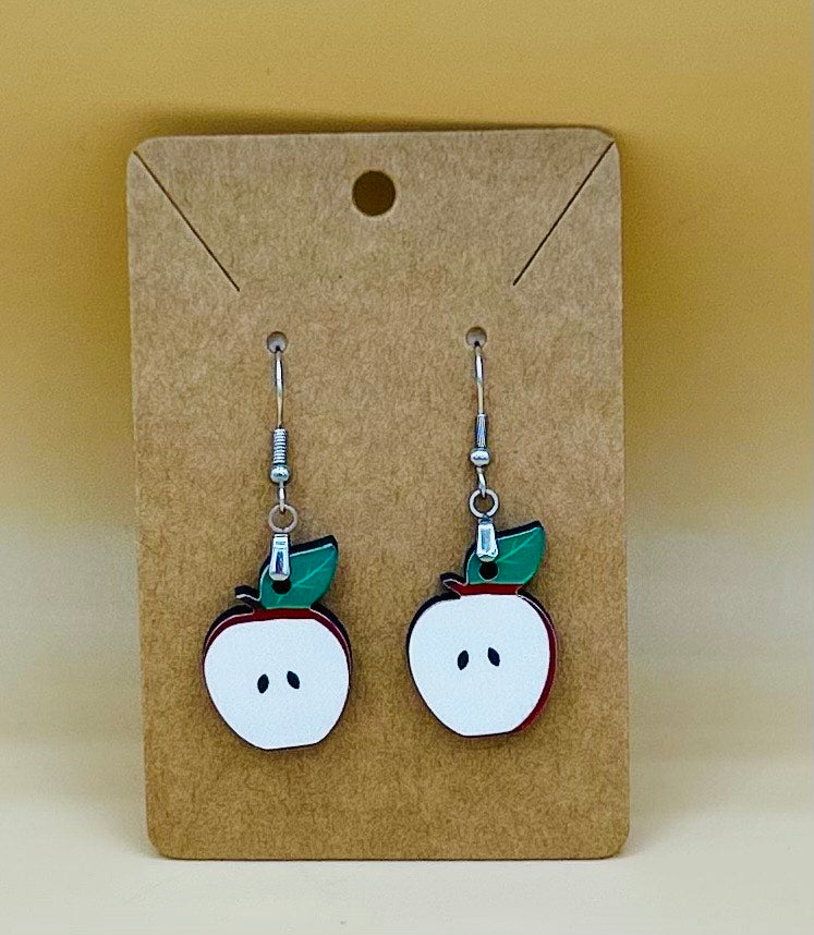 Apple Shaped Sublimated Earring 1 inch