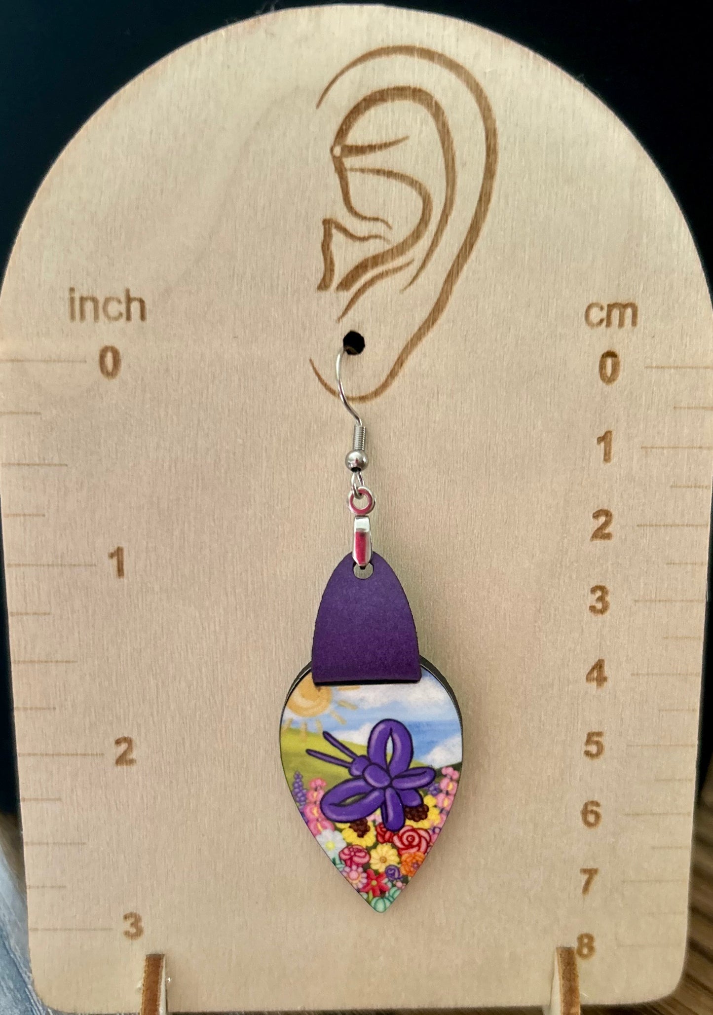 Faux Leather Teardrop Sublimated Earrings