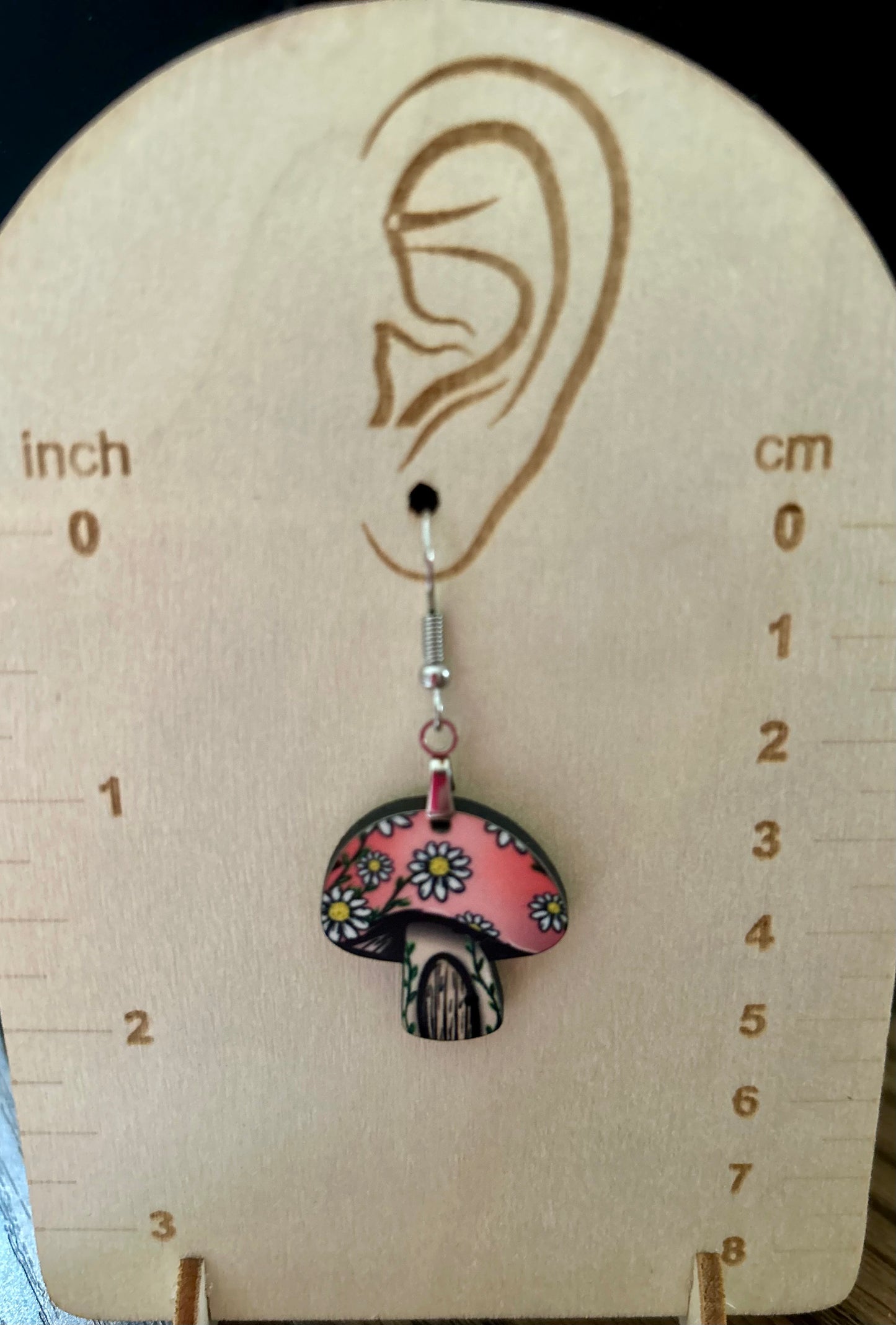 Mushroom Shaped Sublimated Earrings 1 inch