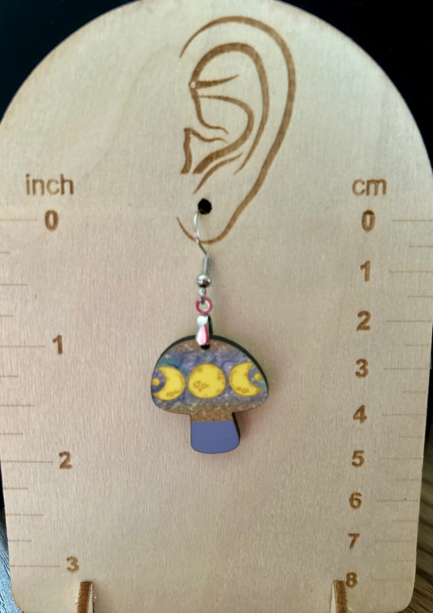 MDF-Mushroom Shaped Sublimated Earrings 1 inch