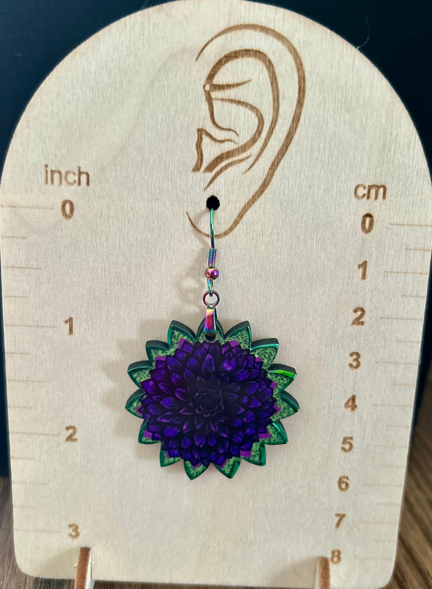 Sunflower Shaped Sublimated Earrings