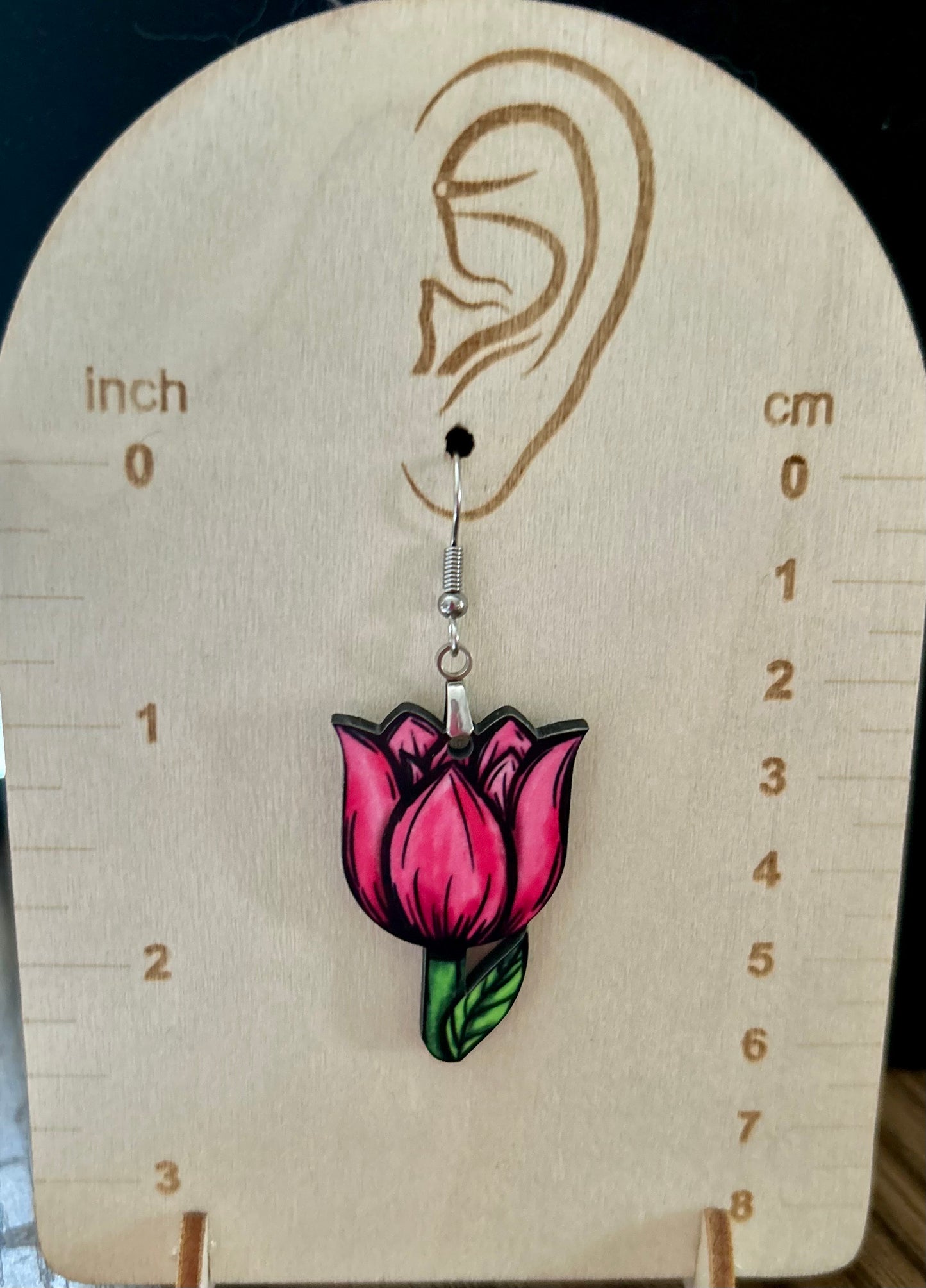Tulip Shaped Sublimated Earrings 1 inch