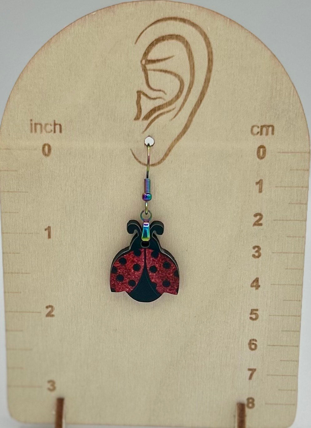Ladybug Shaped Sublimated Earrings 1 inch