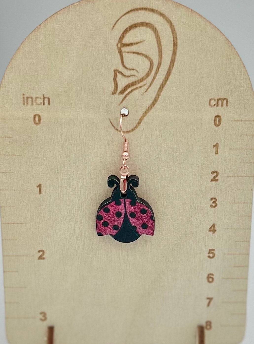 Ladybug Shaped Sublimated Earrings 1 inch