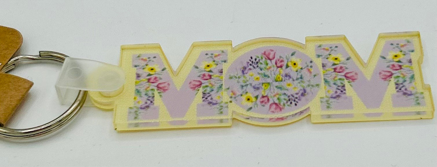 Horizontal Shaped MOM themed Sublimated Keychain MDF