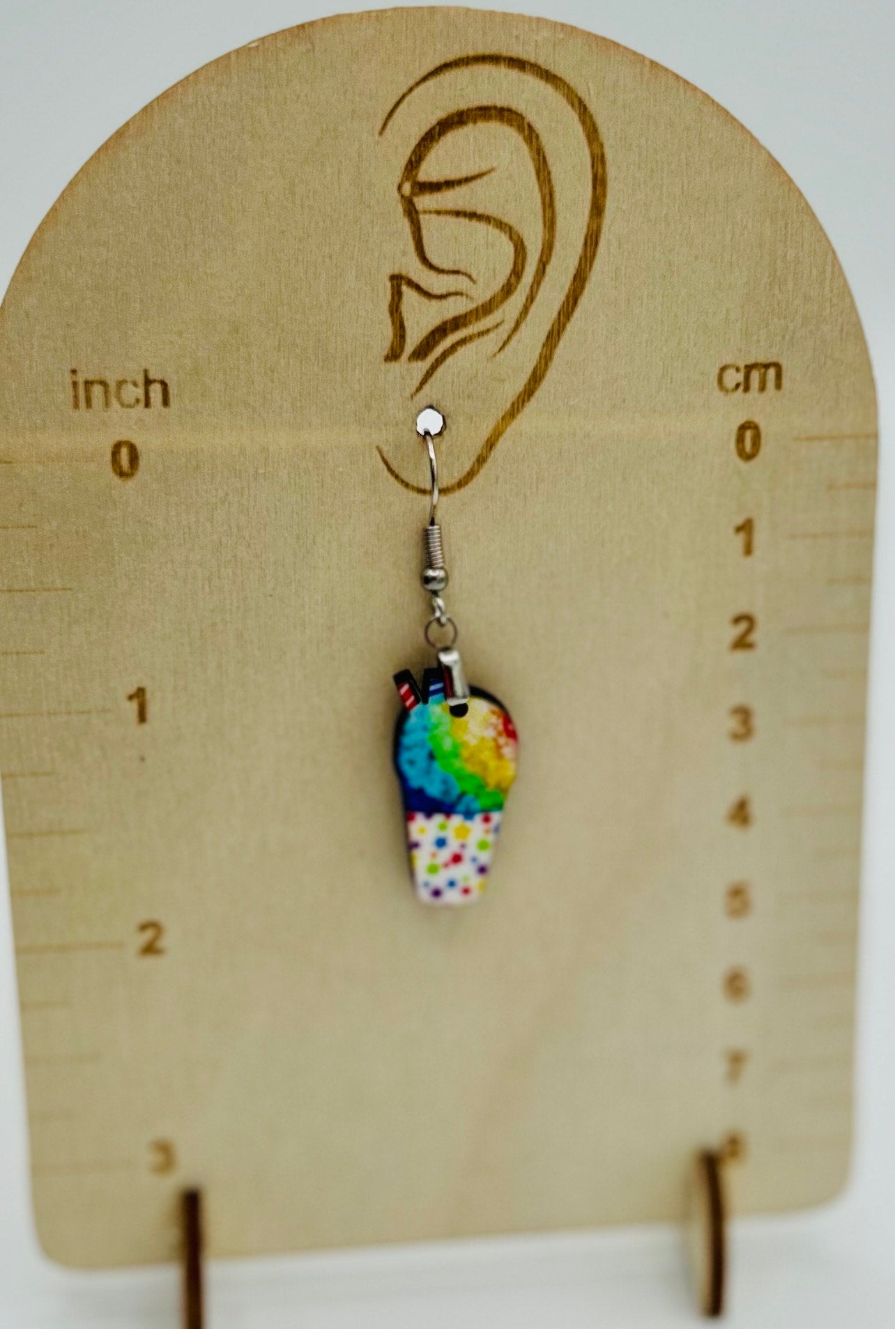 Ice Drink Shaped Sublimated Earring 1 inch MDF