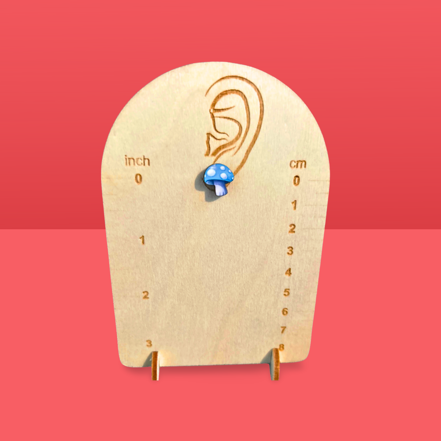 Mushroom Shaped Sublimated Stud Earrings