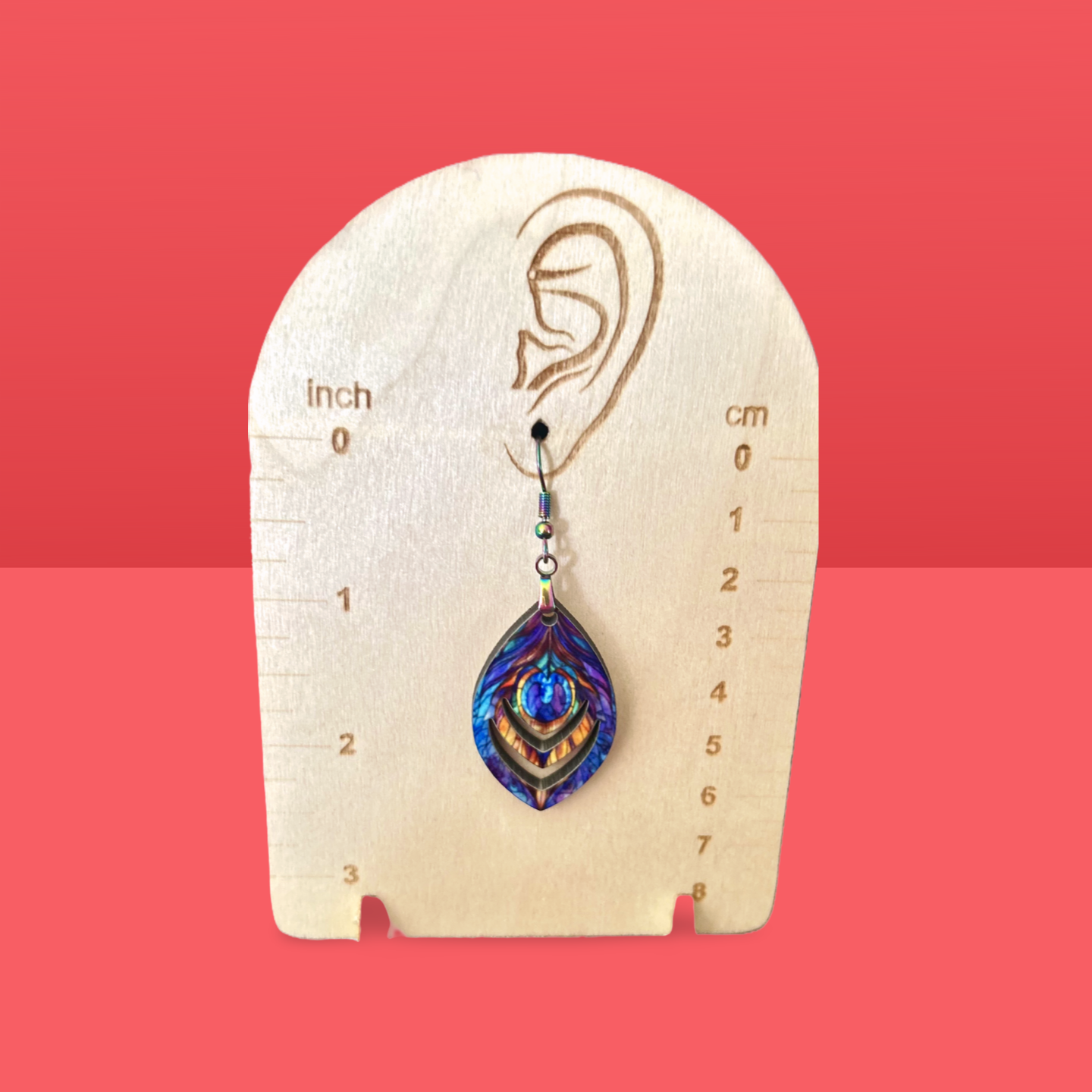 Open Teardrop Shaped Sublimated Earrings 1.5 inch