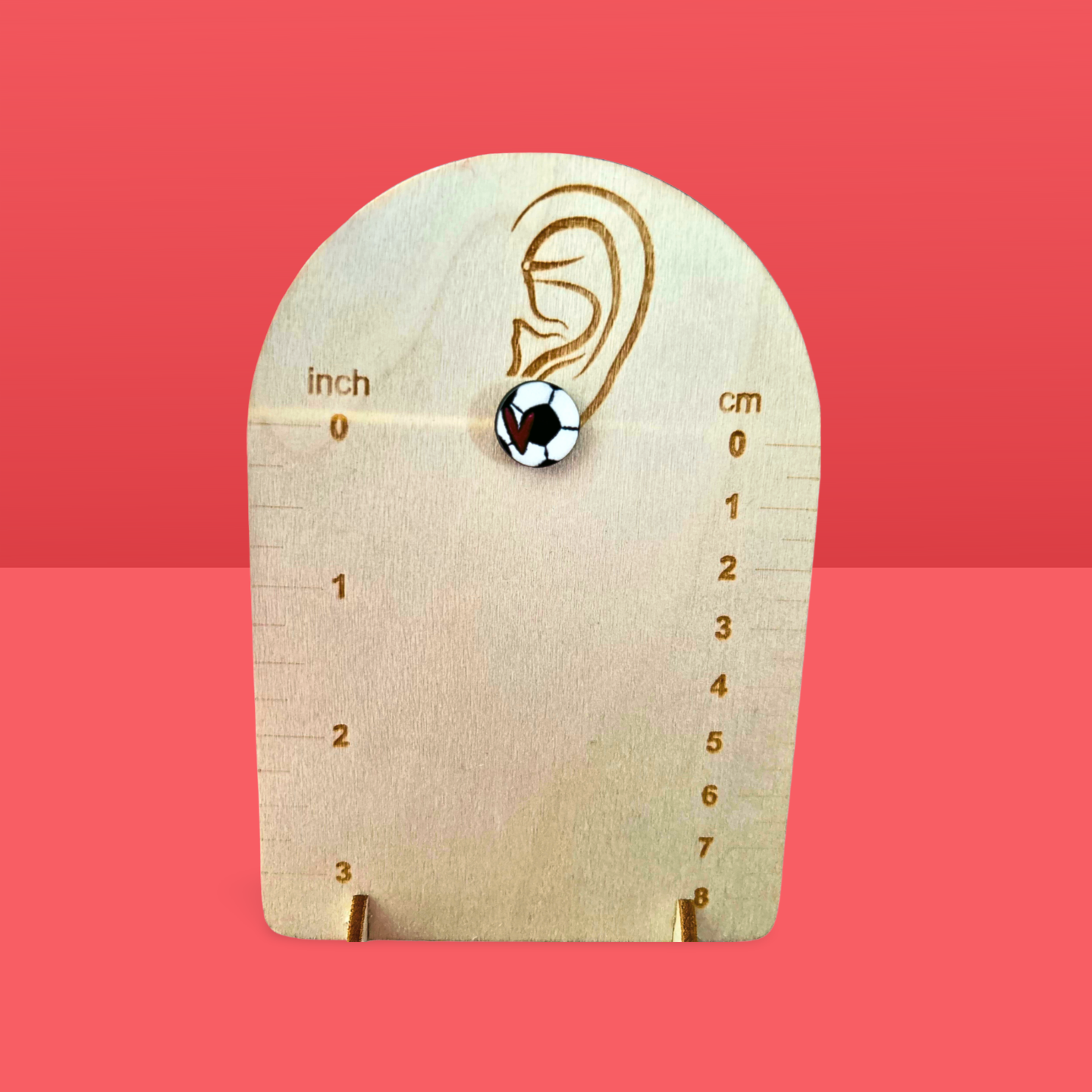 Soccer ball Shaped Sublimated Stud Earrings MDF