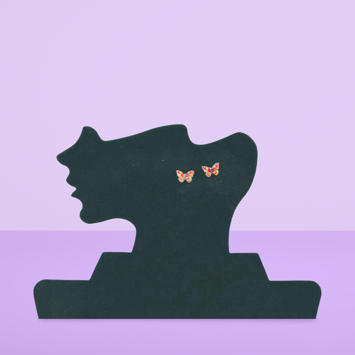 Open Butterfly Shaped Sublimated Stud Earrings