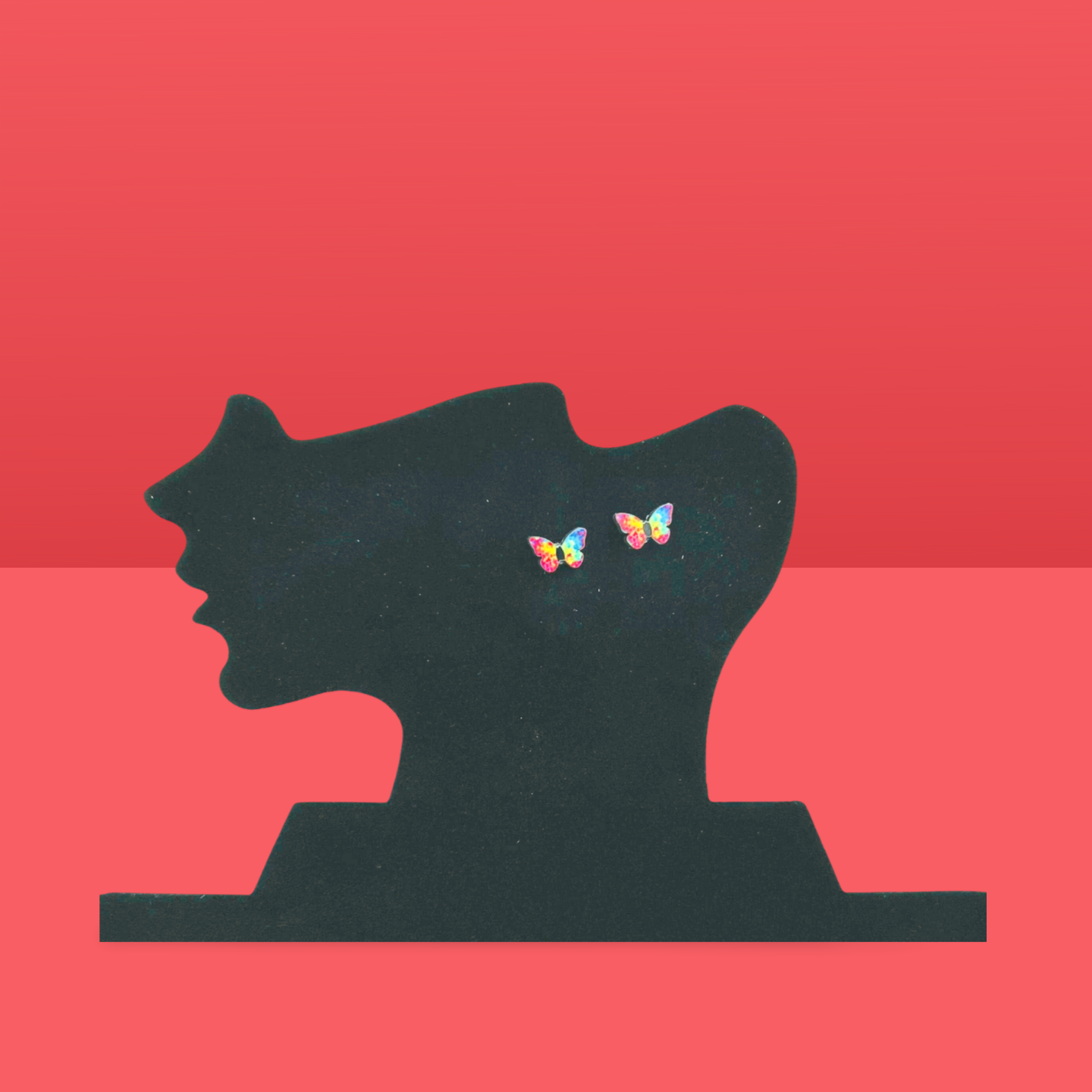 Open Butterfly Shaped Sublimated Stud Earrings