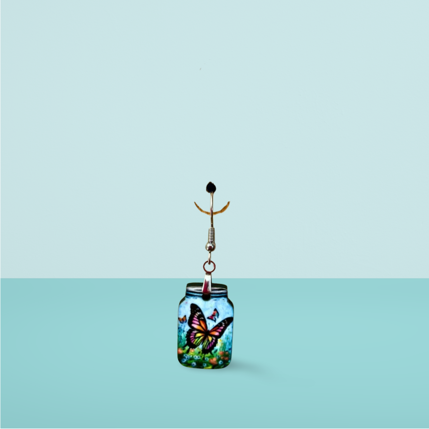 Mason Jar Shaped Sublimated Earrings 1 inch