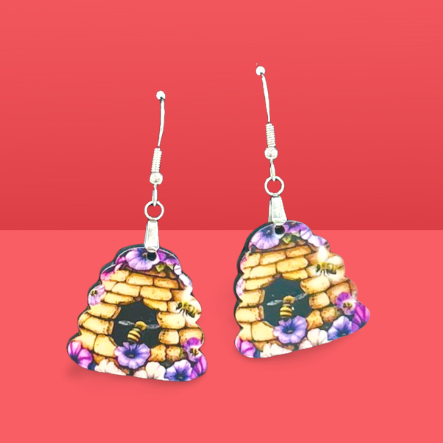 Beehive Shaped Sublimated Earrings 1 inch