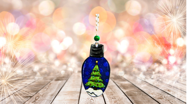 Christmas Light Bulb Shaped Sublimated Ornament