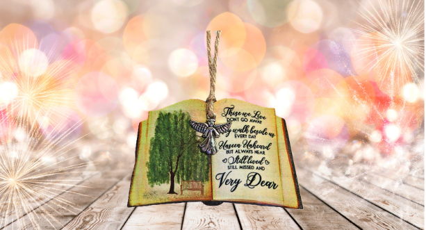Open Book Shaped Sublimated Ornament