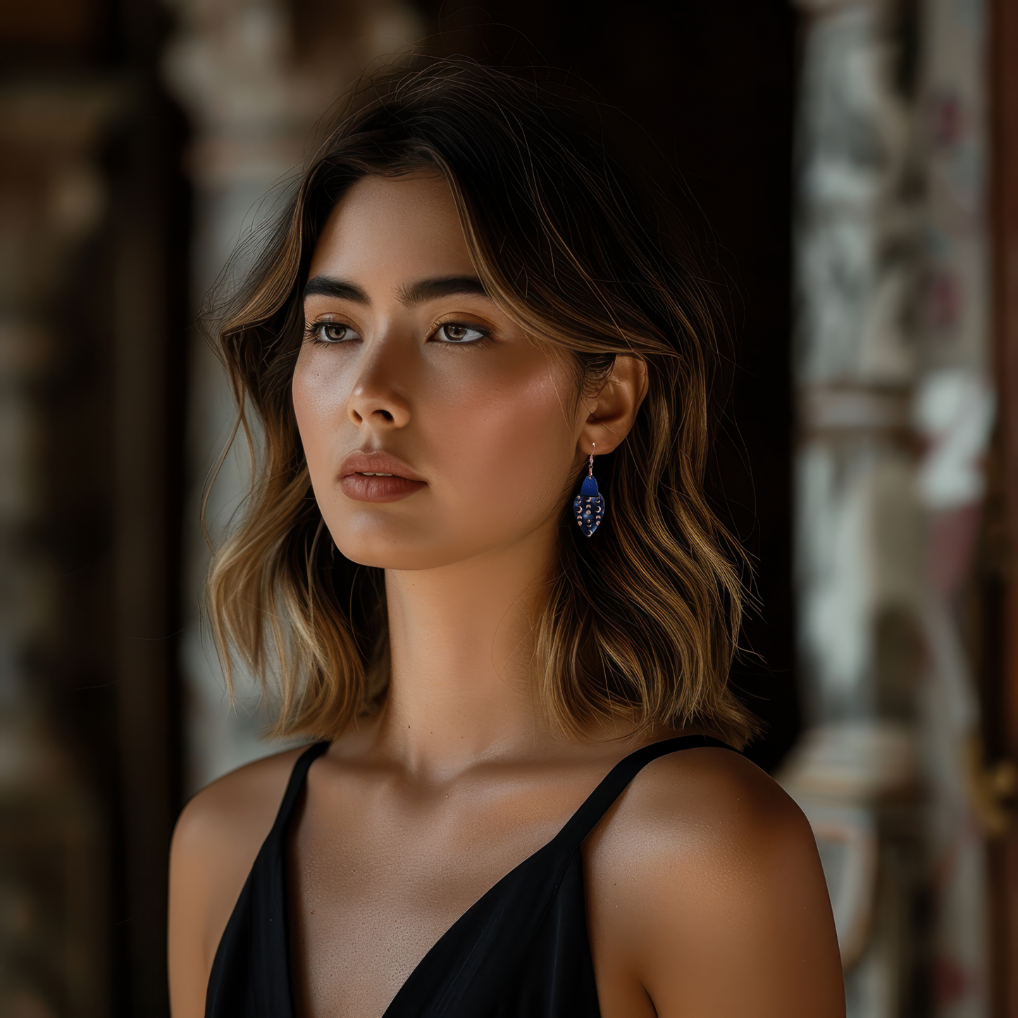 Faux Leather Teardrop Sublimated Earrings