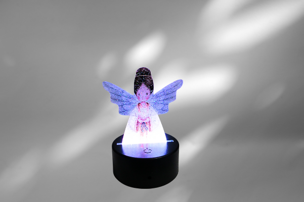 Glitter Acrylic Angel Shaped Sublimated Light