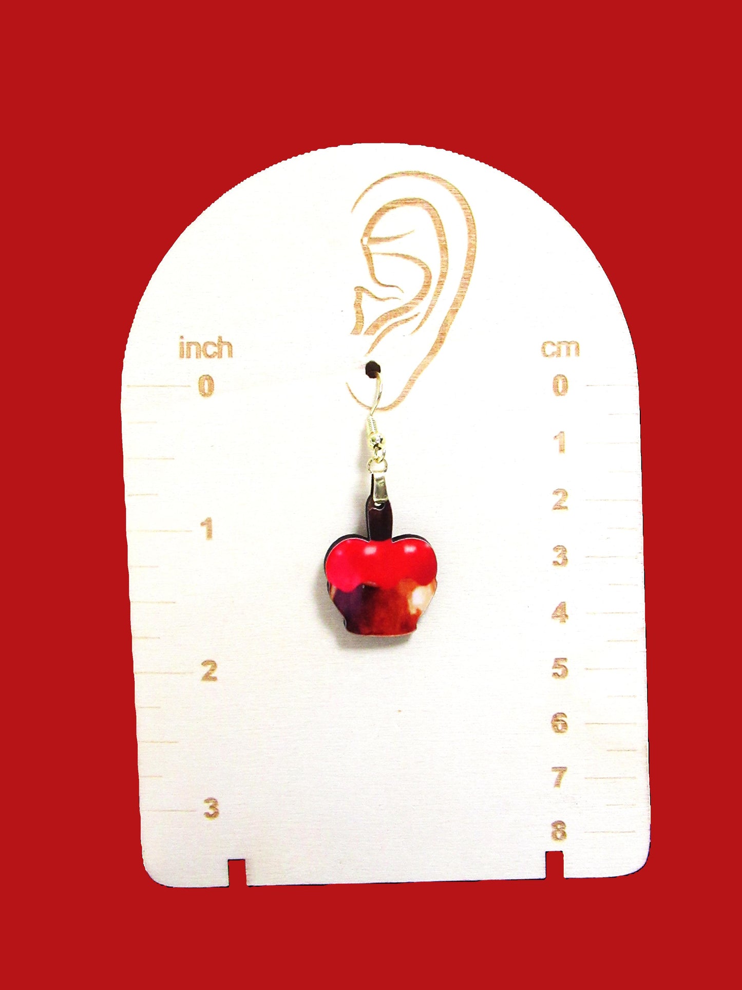 Candy Apple Shaped Sublimated Earrings 1 inch