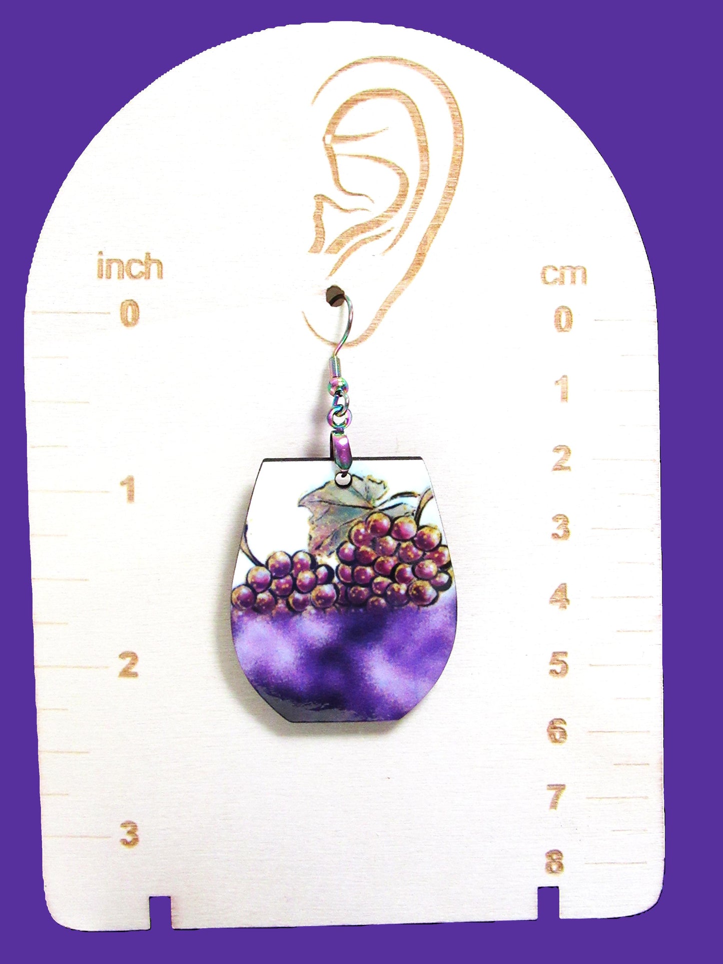 Stemless Wineglass Shaped Sublimated Earrings 1.5 inch
