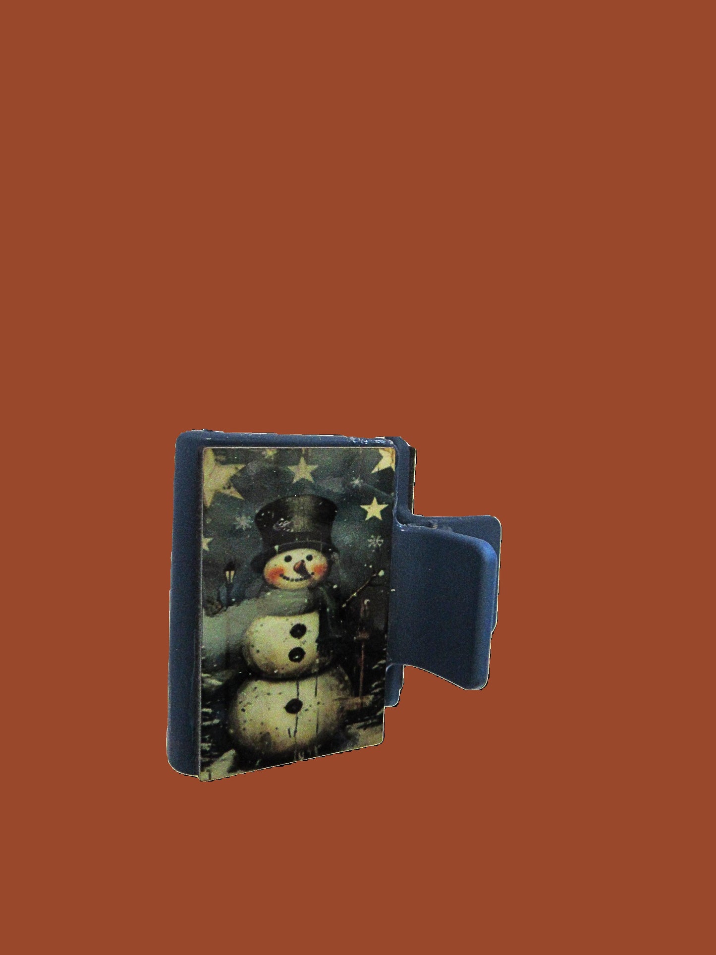 Retro Snowman Sublimated Small Hair Clip