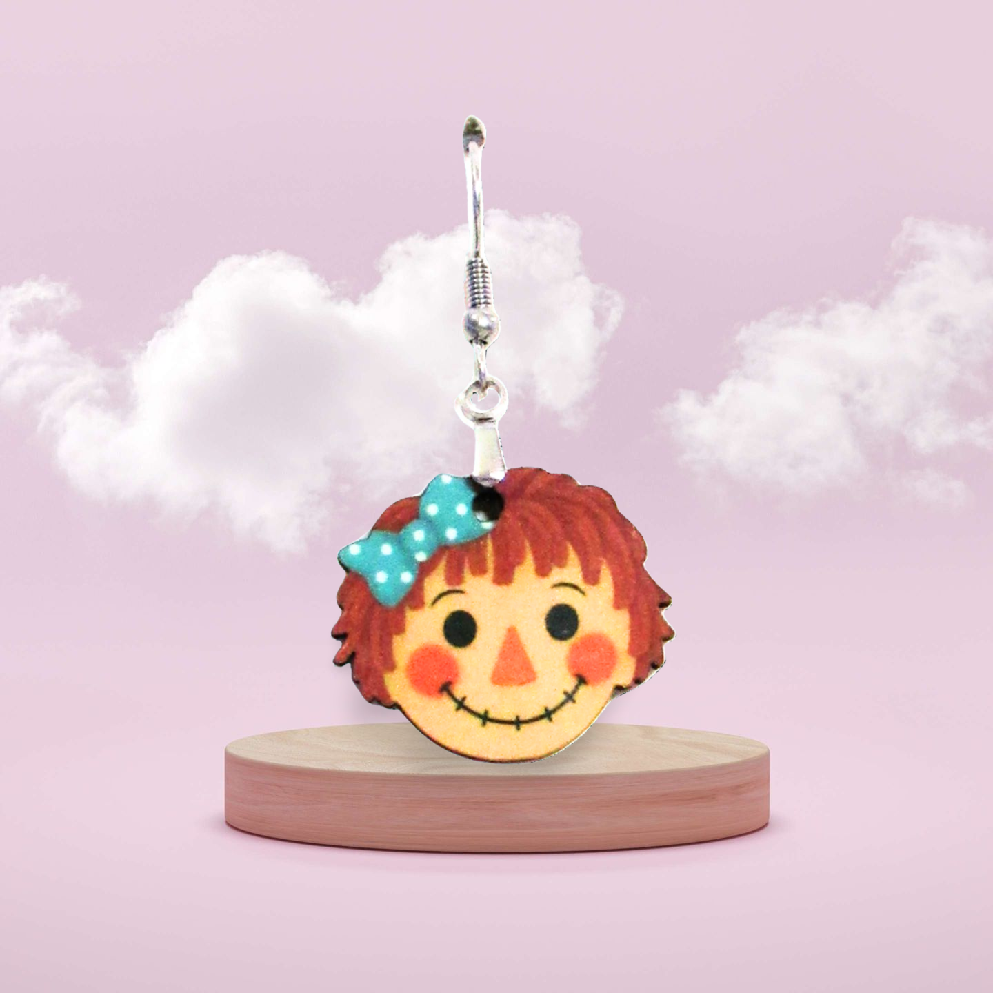 Scarecrow Girl Head Shaped Sublimated Earrings MDF