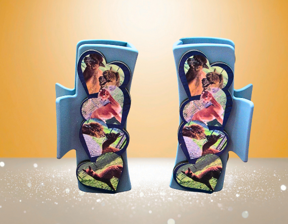 Heart Shaped Sublimated Hair Clip Large