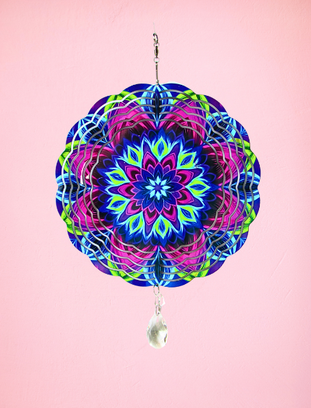 8 inch Sublimated Wind Spinner Abstract