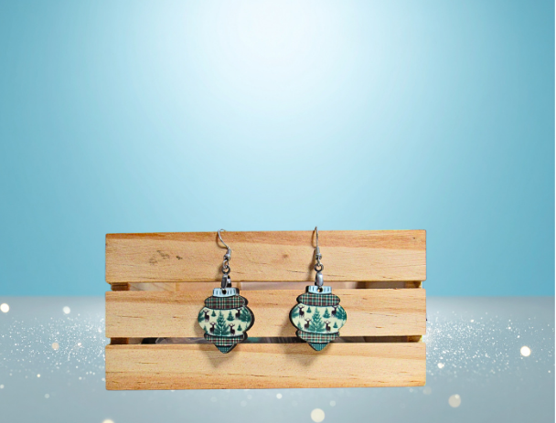 MDF-Vintage Bulb Shaped Sublimated Earrings 1 inch