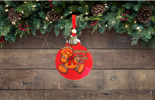 Round Christmas Bulb Shaped Sublimated Ornament