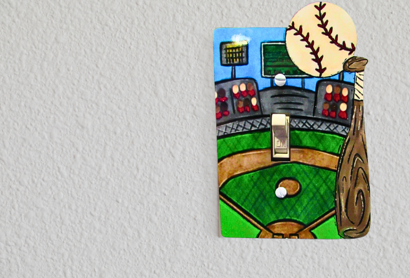 MDF - Baseball Field Shaped Sublimated Light Switch Cover