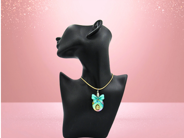 MDF-Egg with Bow Shaped Childs Sublimated Necklace