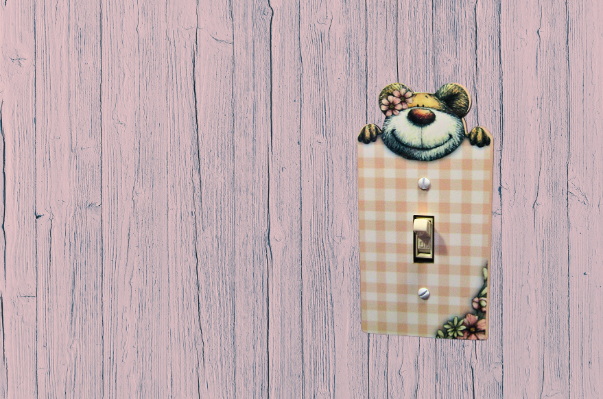 MDF - Teddy Bear Shaped Sublimated Light Switch Cover