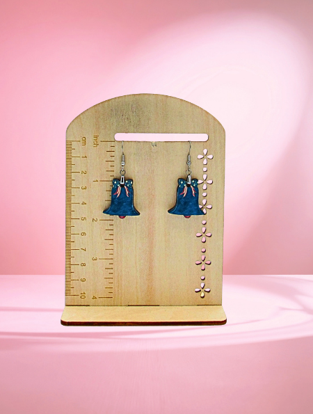 MDF-Bell Shaped Sublimated Earring 1 inch Patriotic