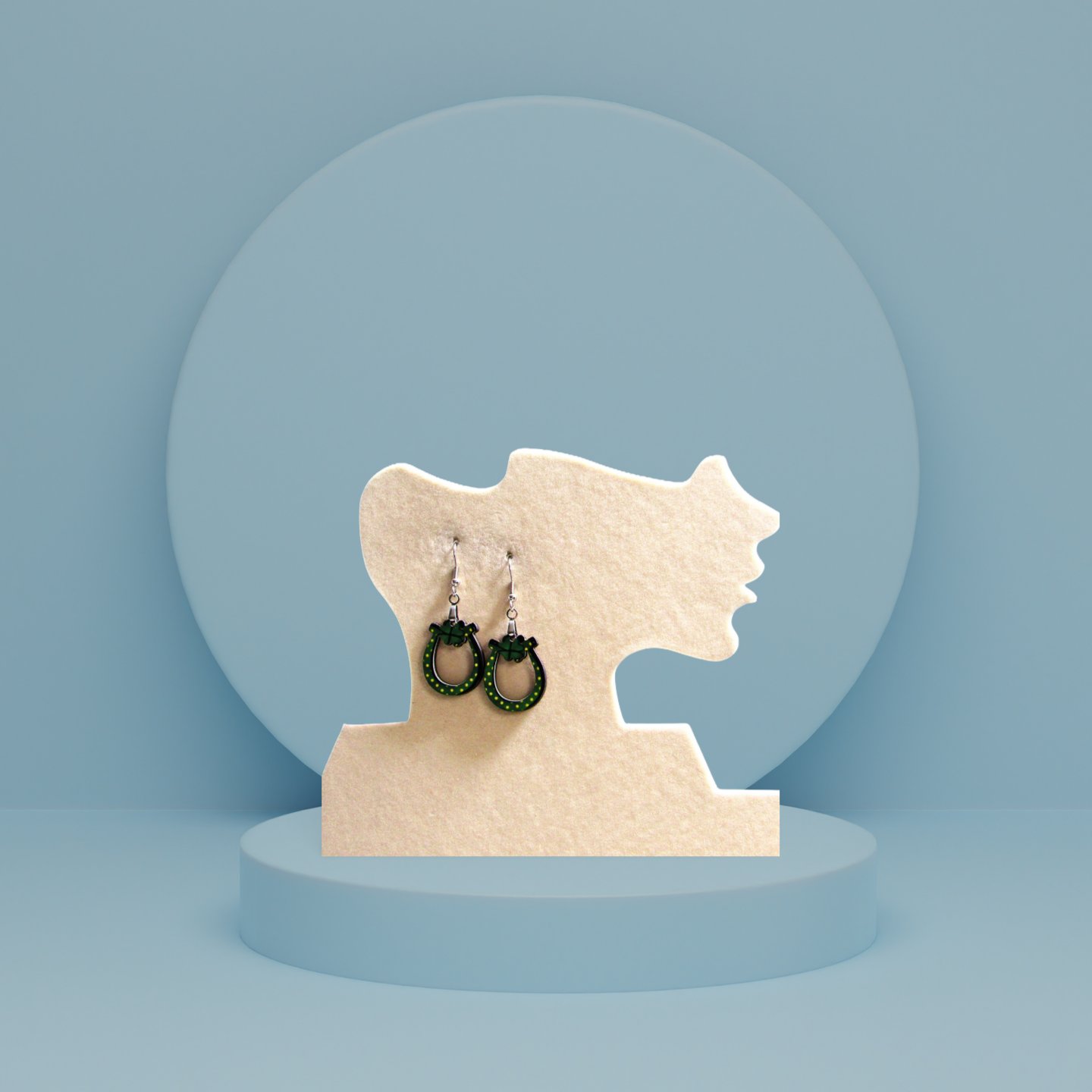 Lucky Horseshoe Shaped Sublimated Earrings 1 inch