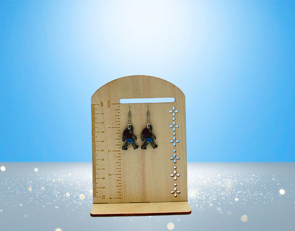 MDF-Big Foot Shaped Sublimated Earrings 1 inch