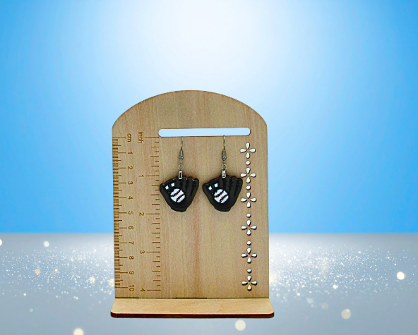 MDF-Baseball Glove Shaped Sublimated Earrings 1 inch